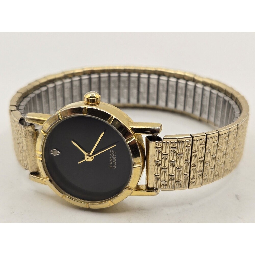 Designer Watch Classic Genuine Diamond Quartz Gold Tone Woman’s New Battery - Picture 7 of 9